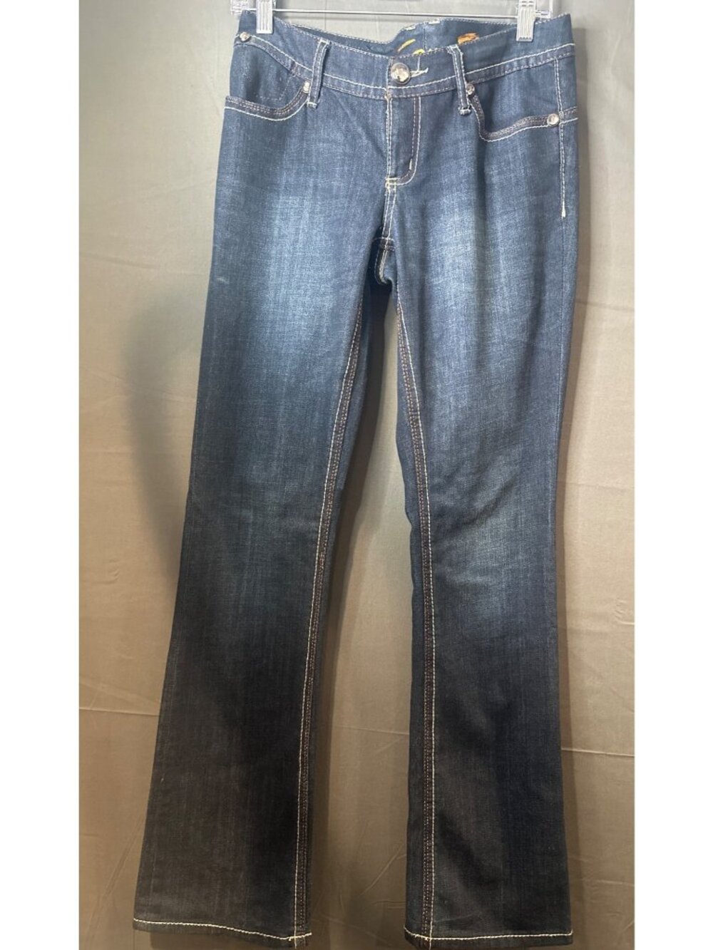 Seven7 Womens 4 Dark Wash Bootcut Jeans Y2K Western Indie Denim Low Rise